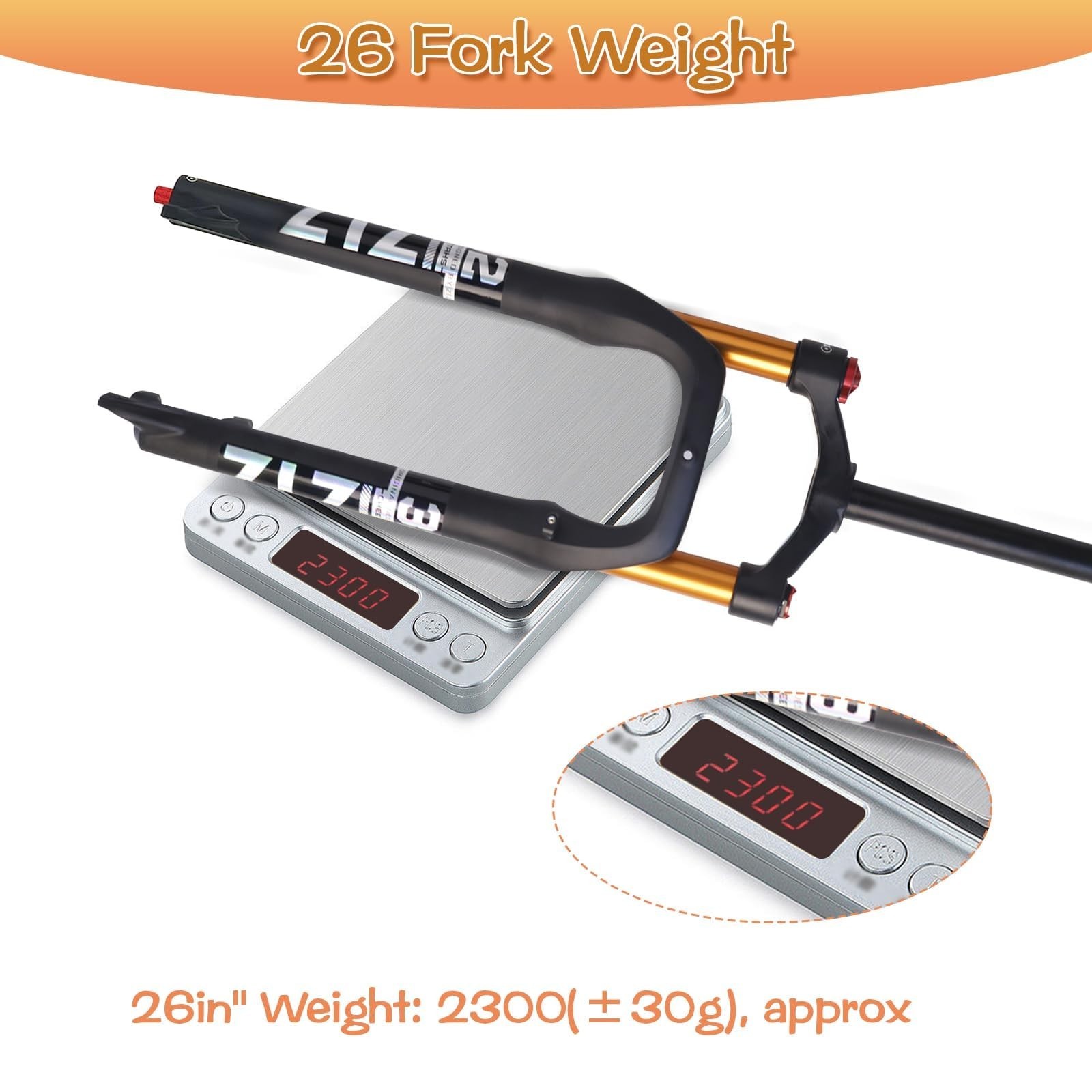 ZTZ 26 * 4.0 inch Fat Tire MTB Air Suspension Fork – Ultralight Rebound Adjus…