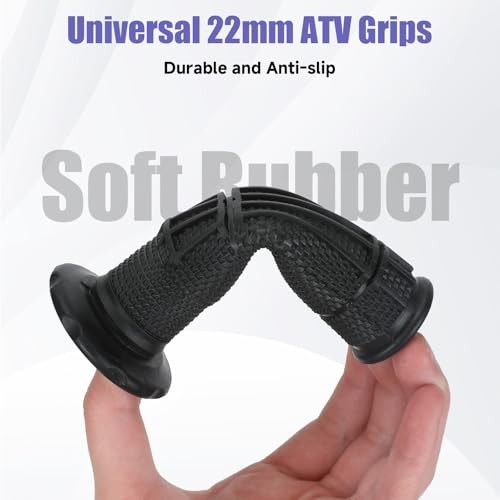 7/8 Handlebar Grips Rubber ATV Handle Grips Replacement for Rancher 350 black