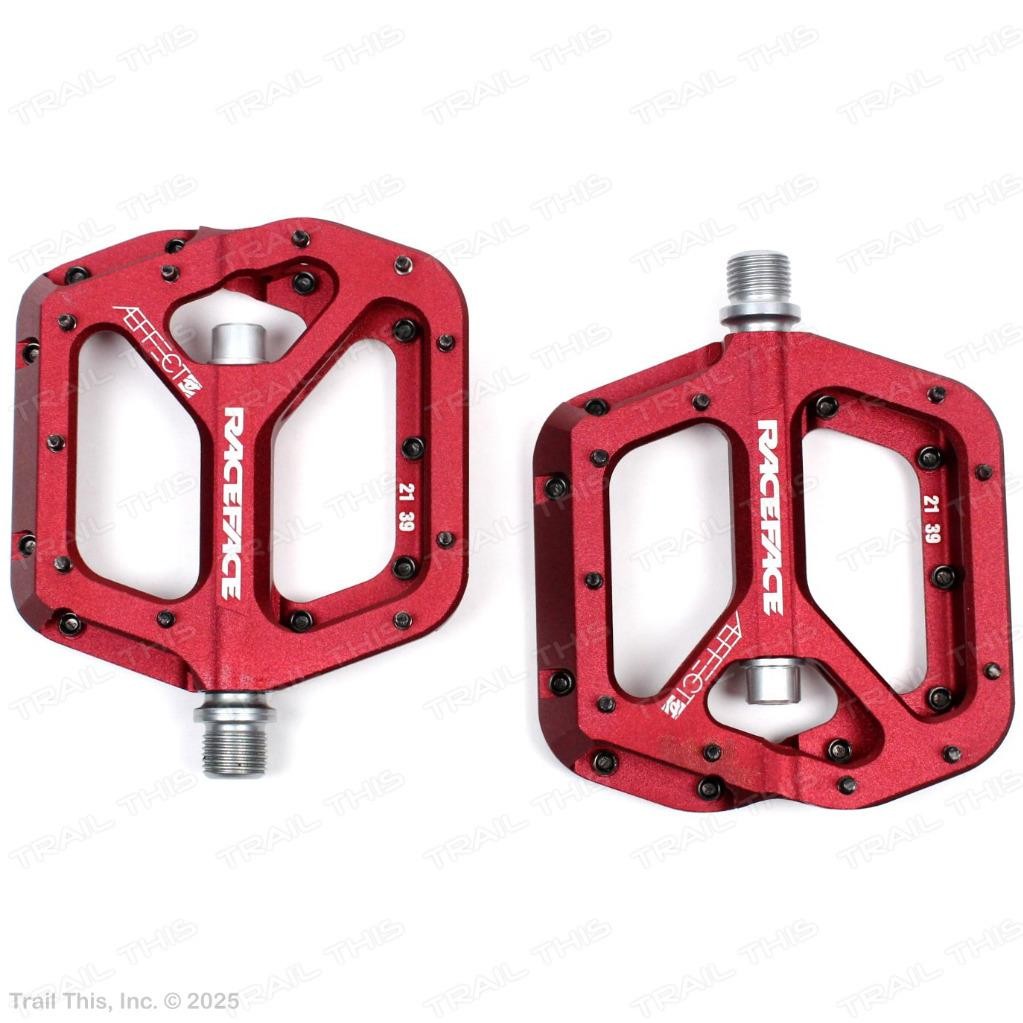 Race Face Aeffect Red Platform Pedals MTB Downhill Bike 9/16″ Aluminum Alloy