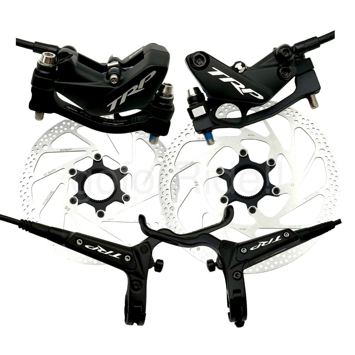 TRP DH-R EVO Hydraulic Disc Brake Set Black 4-Piston w/203 Front+180 Rear Rotors