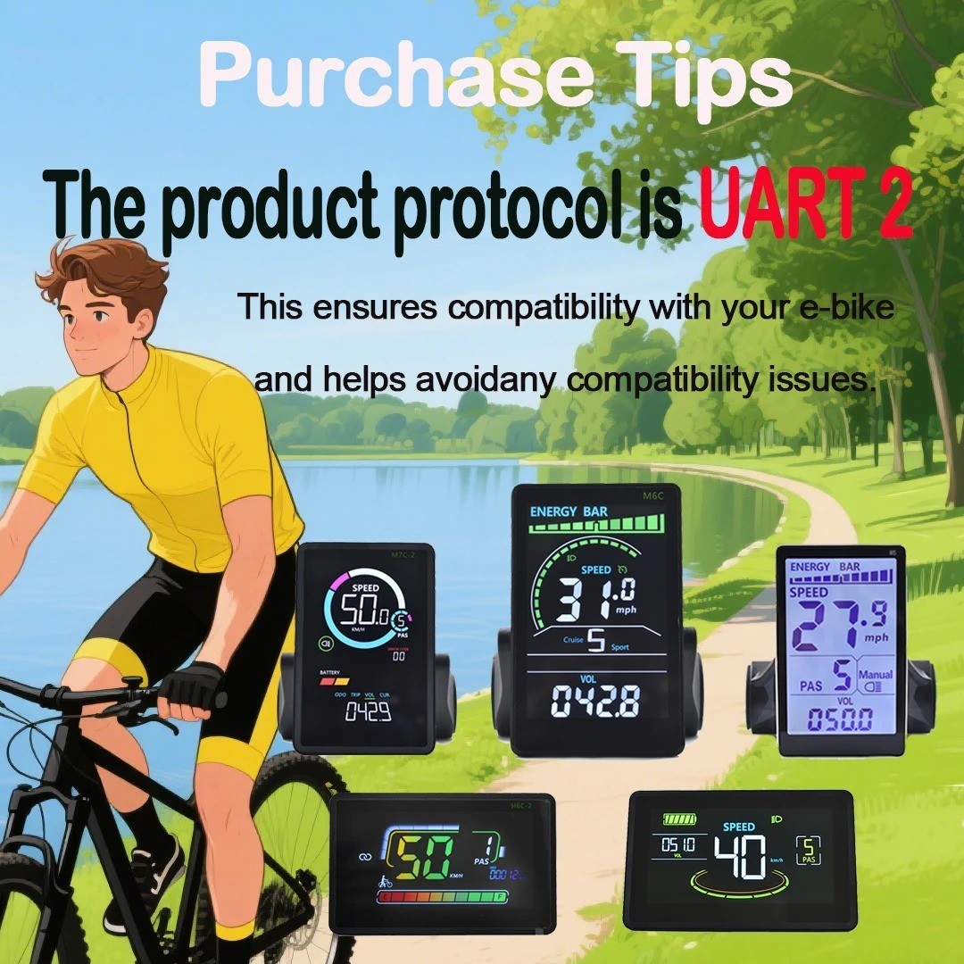 UART2 M5 24V 36V 48V Electric Bicycle Colorful Display E Scooter LCD Panel With