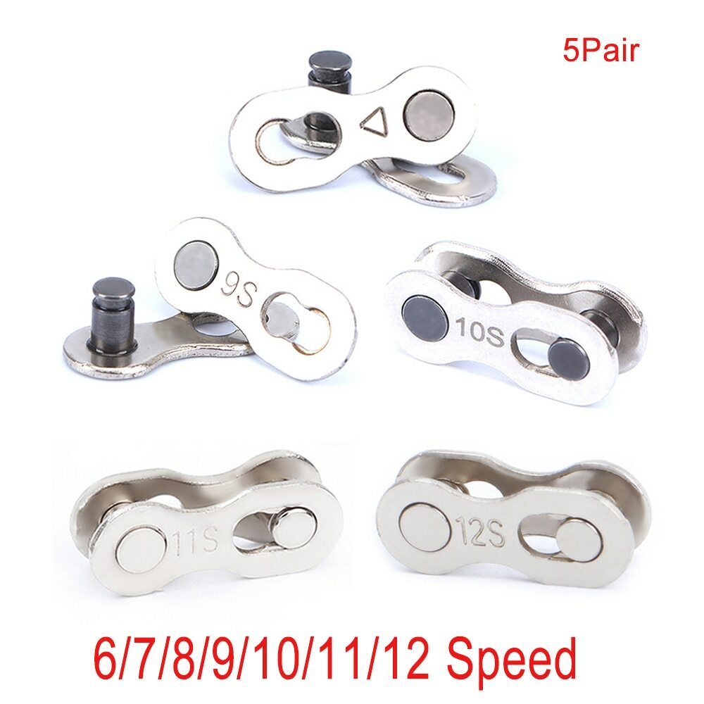 5 Pair Bike Missing Chain Quick Link Connector for 6/7/8 9 10 11 12 Speed