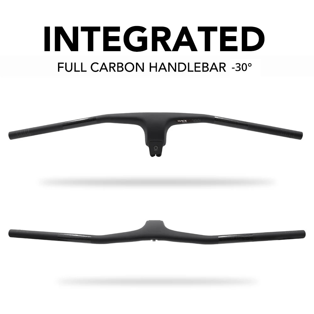 Full Carbon Fiber Mountain Bike Integrated Cockpit -30 Degree Internal Cable