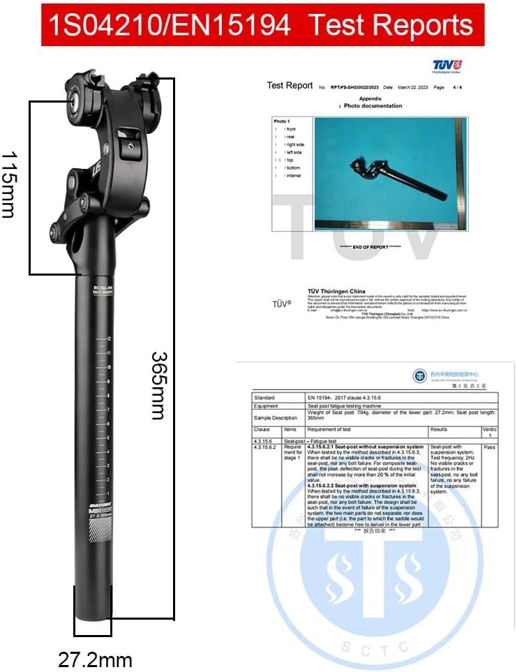 Safort Bike Suspension Seatpost Shock Absorb Bicycle Seat Post 27.2 30.9 31.6mm