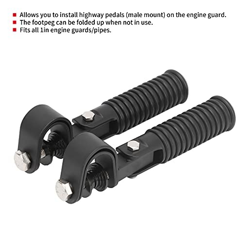 Motorcycle Foot Peg, Pair of Universal Motorcycle Highway Bar Footpegs Black