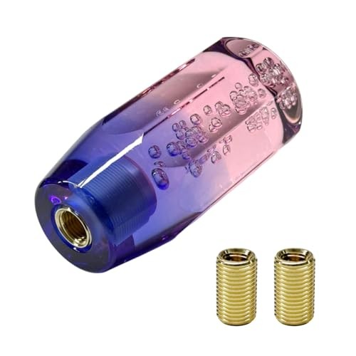 Craedli Car Gear Shift Knob, Acrylic Automotive Gear Shift Stick Pink&Purple