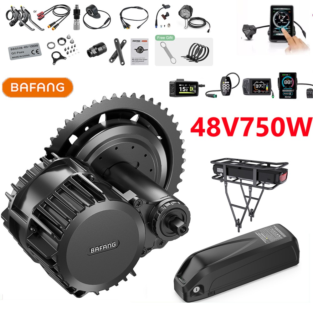 48V750W Bafang Mid Drive Motor Kit BBS02B 68-73mm Electric Bike Conversion Kit
