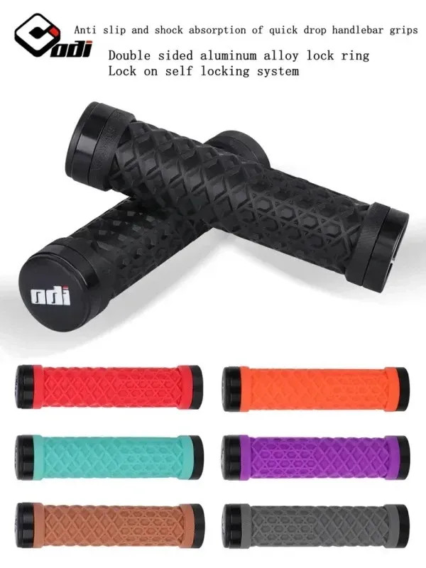 Van Bicycle Handlebar Grips Lock-On Anti-slip Shock Absorption Double Lock Ring