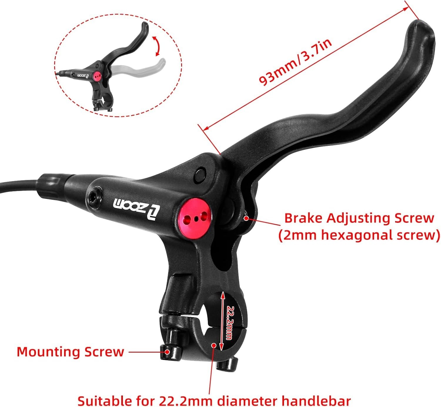 Z00M MTB Hydraulic Disc Brakes Set Mountain Bike Left Front 800mm Right Rear …