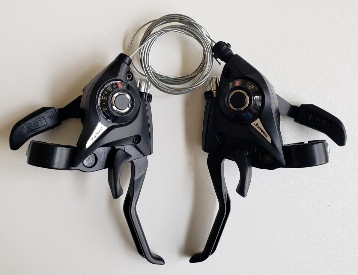 SHIFTER SET HB ST-EF51-7 TRIGGER / V-BRAKE 2F 7×3 BLACK for 21 speeds