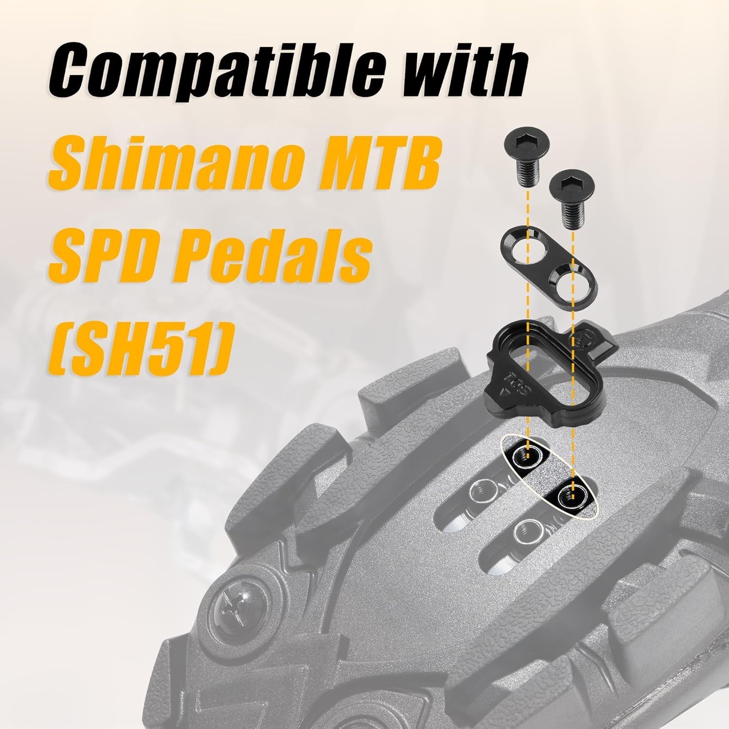 Bike Cleats Compatible w/Shimano MTB SPD Pedals SM-SH51 & SM-SH56 | Single & …