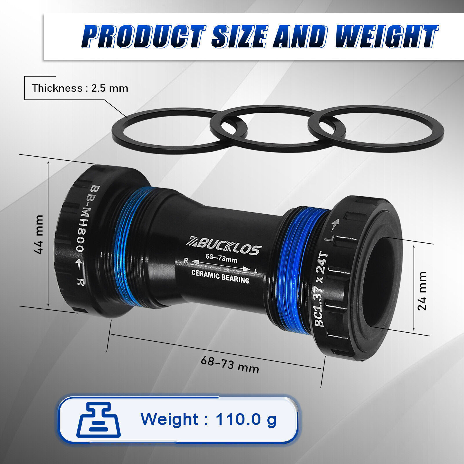 US Ceramic Bearing Bottom Bracket BB68/73mm MTB Road Bike Threaded Hollowtech II