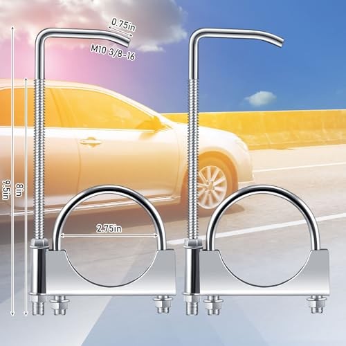 Pcs Universal Exhaust Clamp with Hanger, Made of Heavy-Duty Clamp 2.75 Inch 2