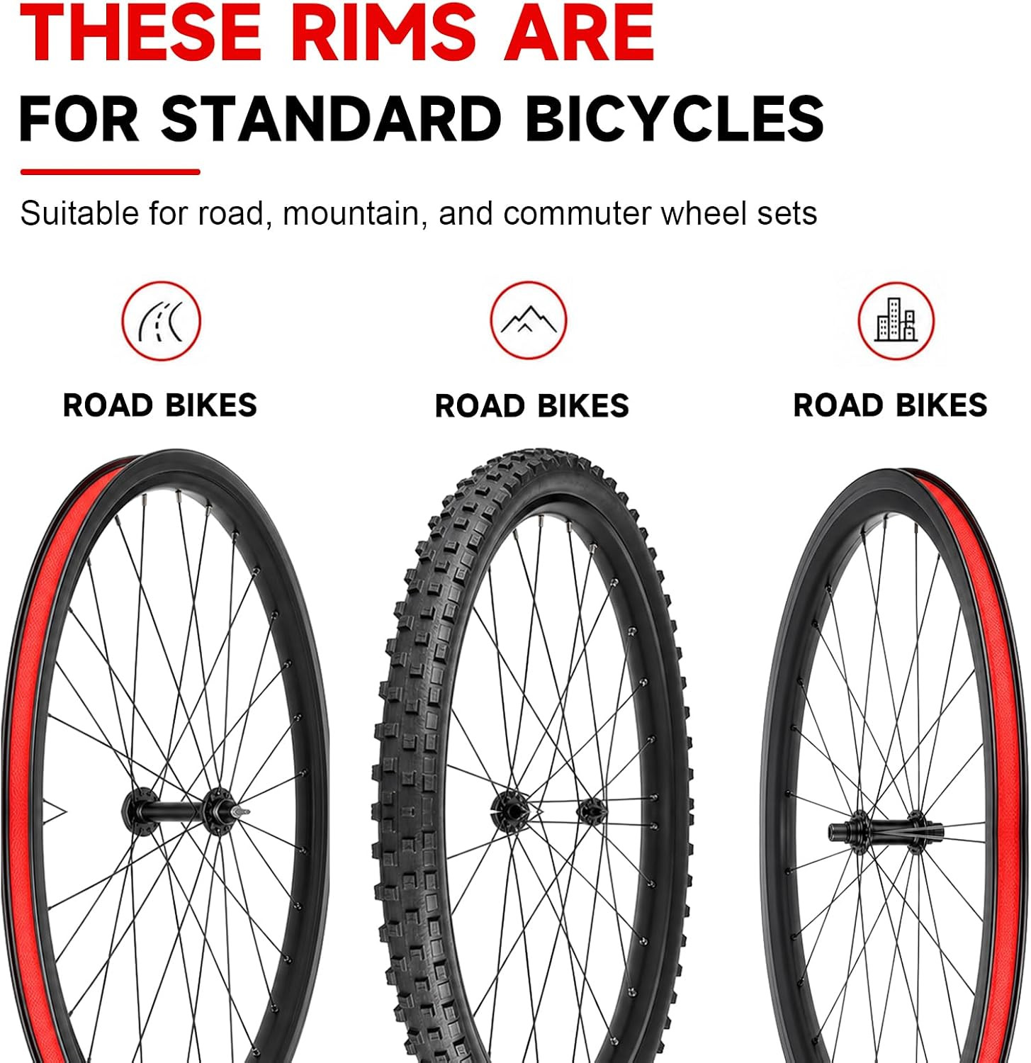 2 Pack Bicycle Rim Liner Rim Tape 26 Inch Bike Rim Strip High Pressure & Punctu