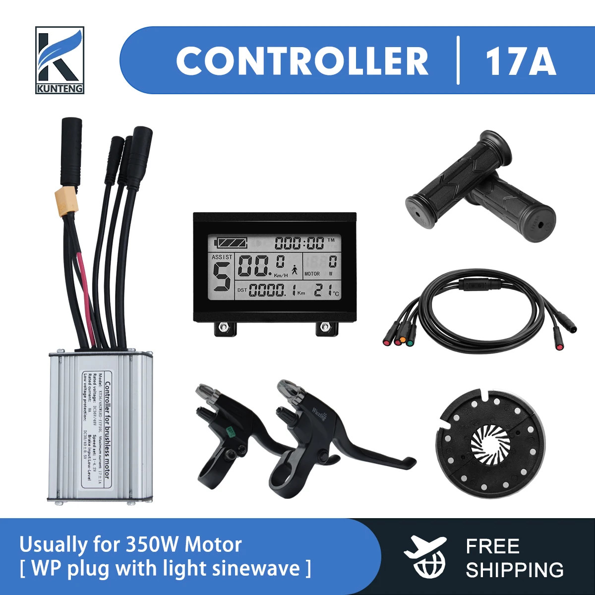 36V/48V 15-30A Waterproof Controller for Electric Bike with Light Function
