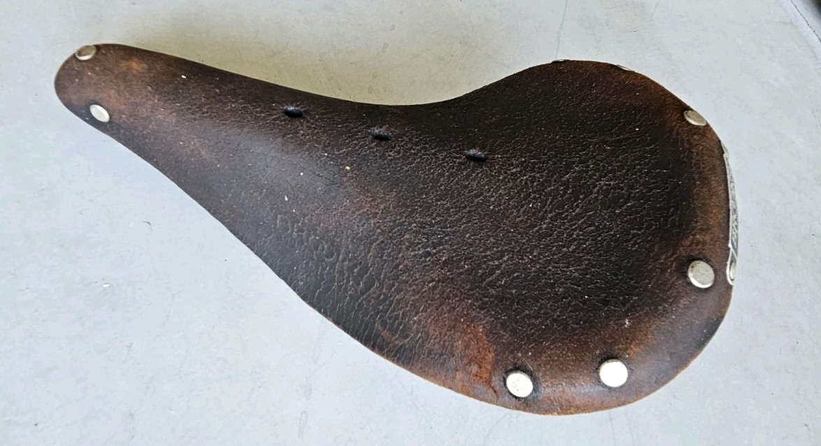 Vintage Brooks Professional Seat Saddle Leather Copper Rivet Button England Made