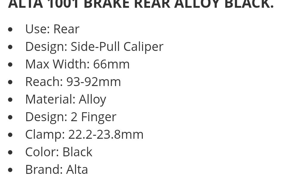 NEW REAR SILVER ALLOY HAND BRAKE 20″BMX BICYCLES,COMES COMPLETE,BOTTOM MOUNT
