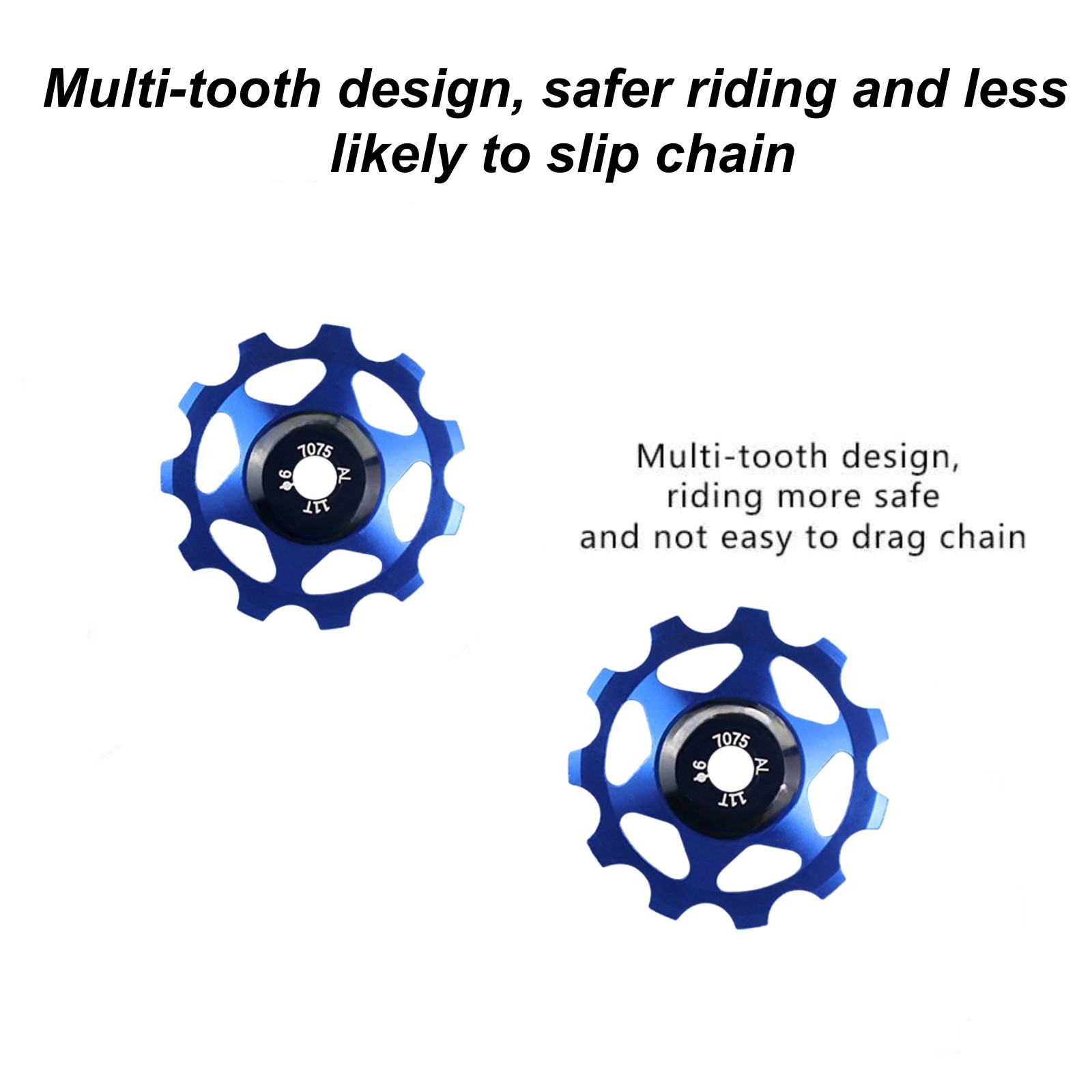 2Pcs Blue Rear Derailleur Pulley Wheel Set 11T Ceramic Bearing Bicycle Parts
