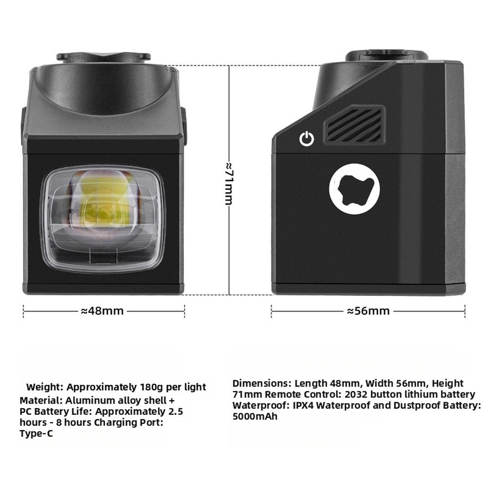 Wireless Remote 1600 Lumen Bike Light USB C Charging Cut Off Beam Design