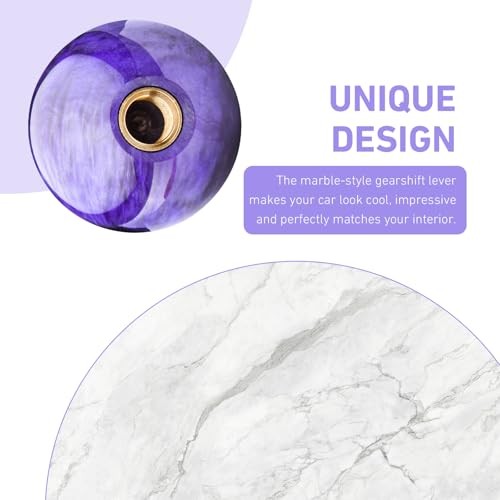 Car Gear Shift Knob, 2.13″ Round Shifter Ball Head with 3 Size 1 PC Purple