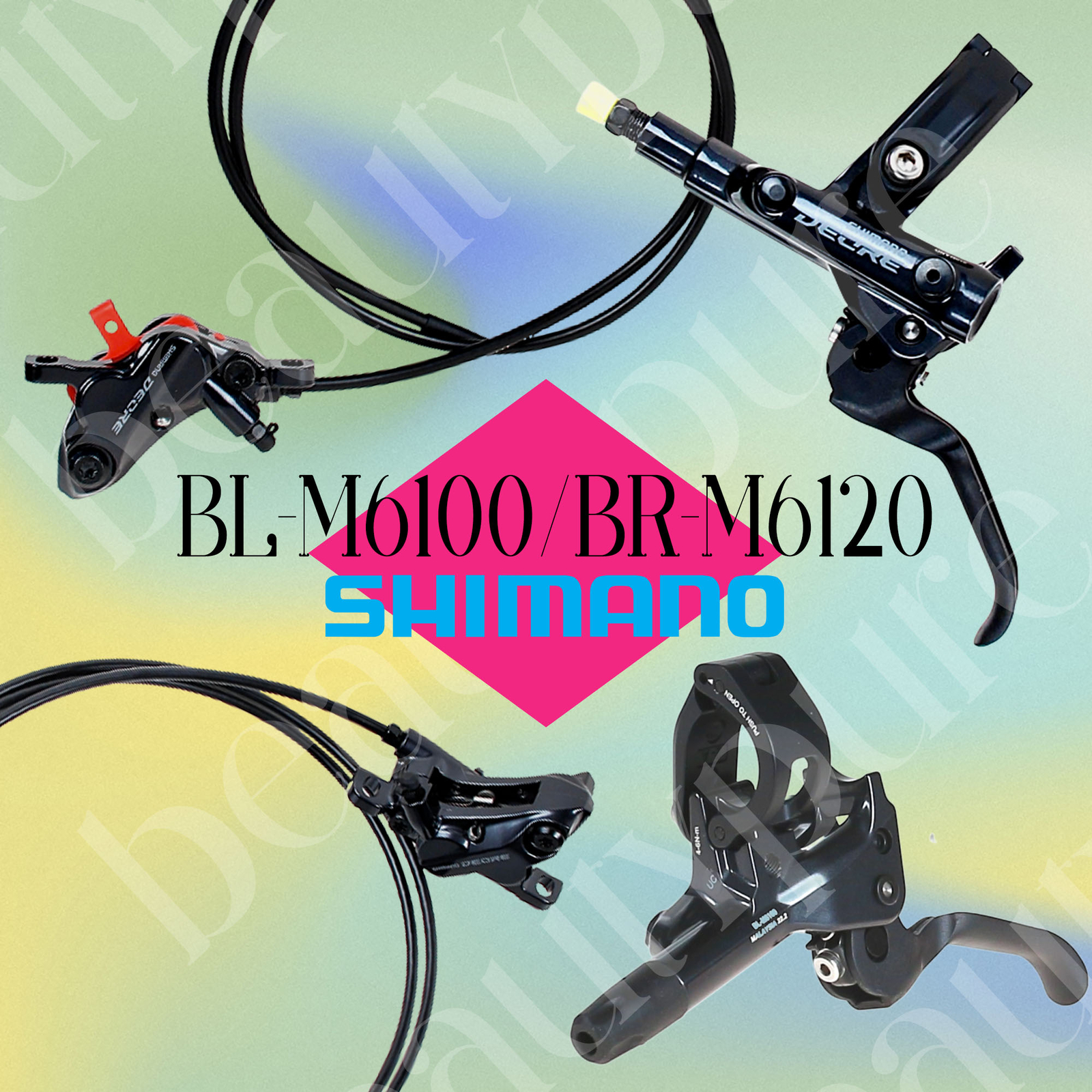 SHIMANO DEORE M6100(BL-M6100/BR-M6120) pre-bled J-kit Disc Brakeset 1000x1700mm