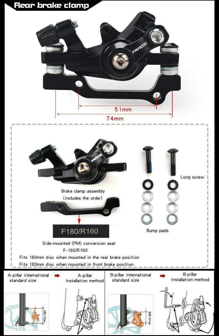 Mechanical Disc Brake Caliper 160/140mm 180/160mm For Mountain Bike Folding Bike