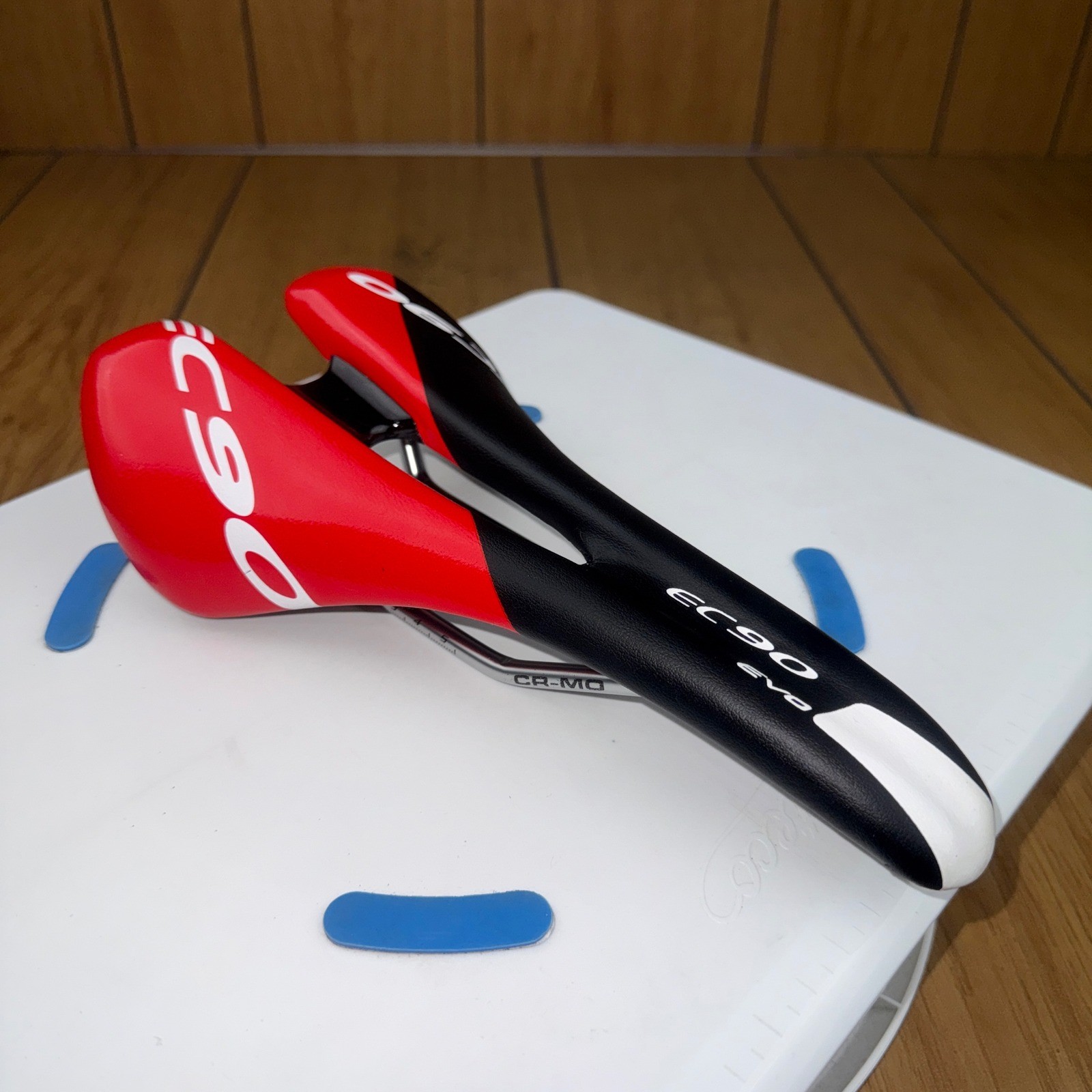 EC90 EVO Bicycle Saddle Red Black Cr-Mo Rails Ergonomic Road MTB Bike Seat