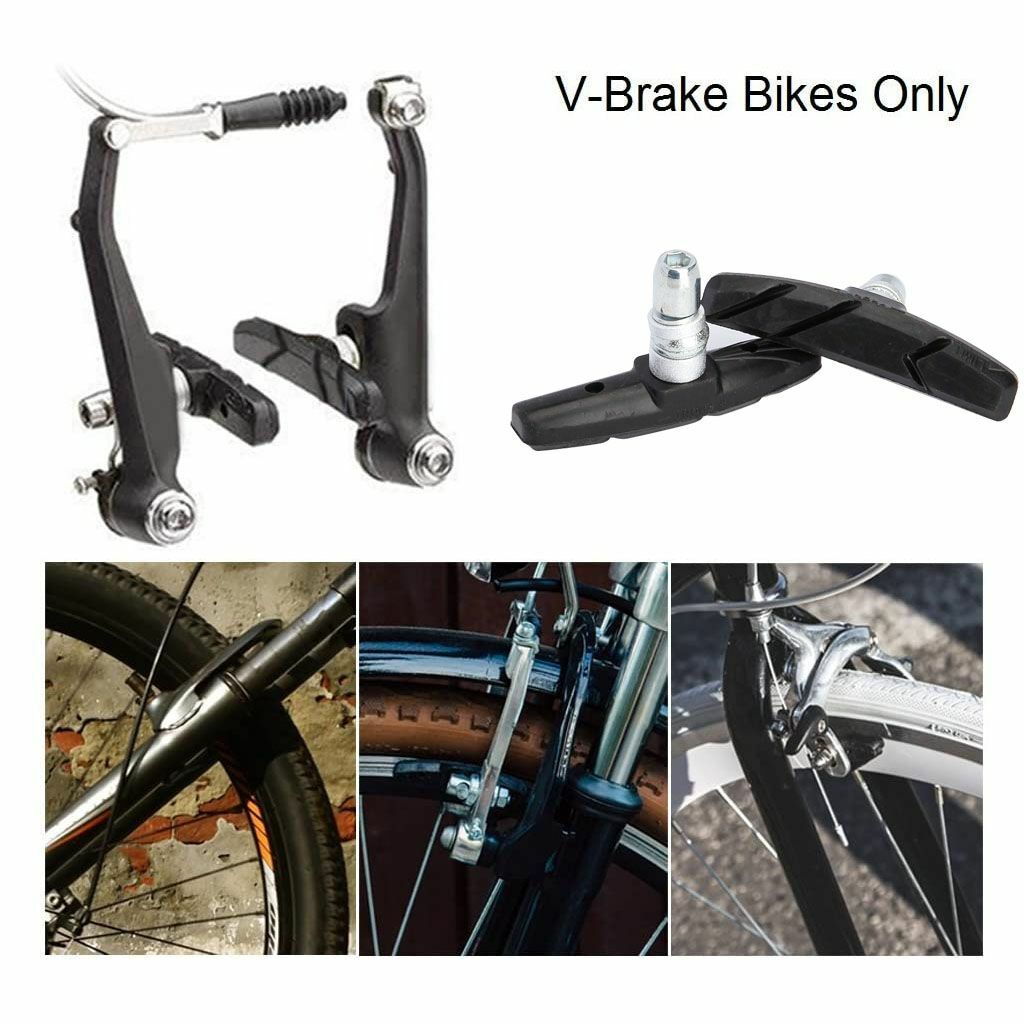 70mm V-Brake Pads Shoes 1/2 Pairs for Mountain Road Bicycle, 3 Colors