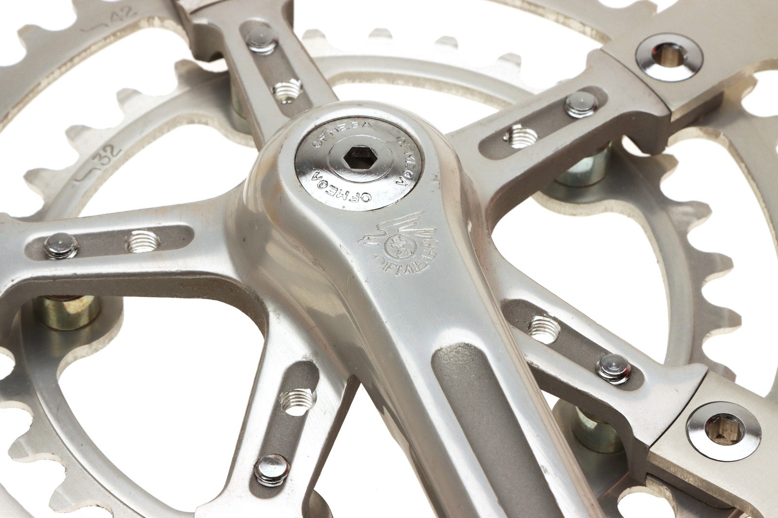 Ofmega Competitzione Crankset 170mm 52/42/32 6SPD Silver with BB NOS NEW Vintage