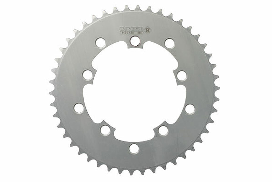 Origin-8 Track Chainring 46T x 1/8″ Silver 110BCD / 130BCD Fixed Gear 1-Speed