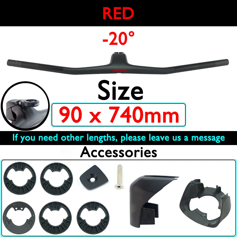 740mm Full Carbon MTB Bicycle Handlebar Integrated Cockpit -20°