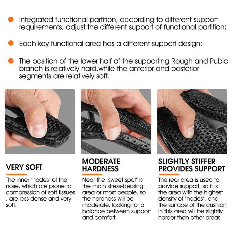 WEST BIKING Carbon Fiber 3D Printed Saddle Ultralight MTB Road Bike Seat Cushion