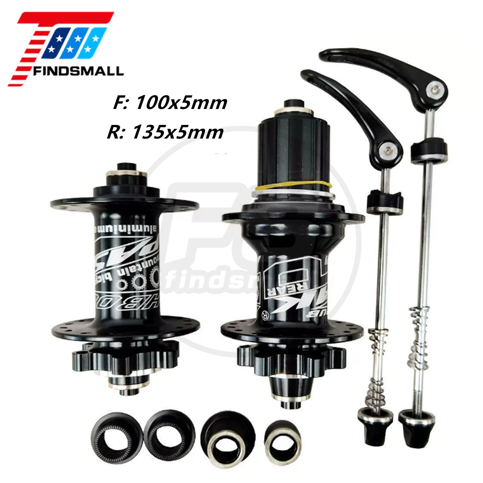 MTB Hub Set Qick Release 32H 6 Bolt Aluminium Disc Brake for 8-11S,5×100+5×135