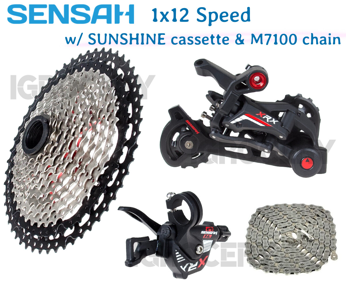 SENSAH XRX 4PCS Groupset 1×12 speed w/ SUNSHINE 52T Cassette & M7100 126L Chain