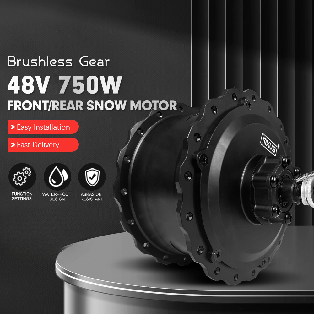 20 24 26er Snow Ebike Fat Motor 48V 750W Brushless Gear Front Rear Hub Motor