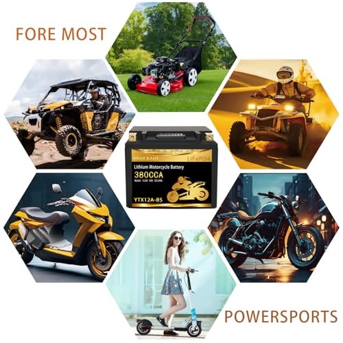 YTX12A-BS lithium motorcycle battery,12V 8Ah 380CCA LiFePO4 Powersports