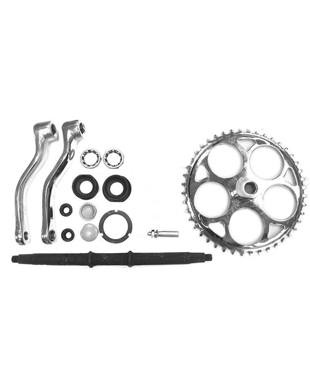 CDHPOWER 44T Wide Crank Arm Assembly 3pcs – 2/4 stroke gas motorized bicycle& BB