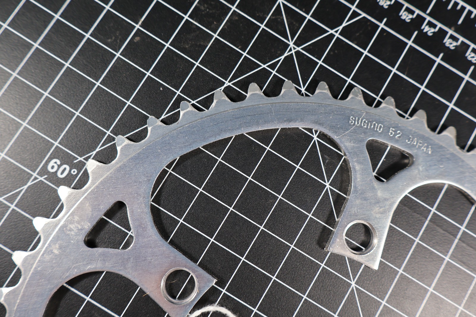 Retro Vintage Sugino 52 Tooth Silver Chainring 110 BCD JAPAN Alloy 5 Arm