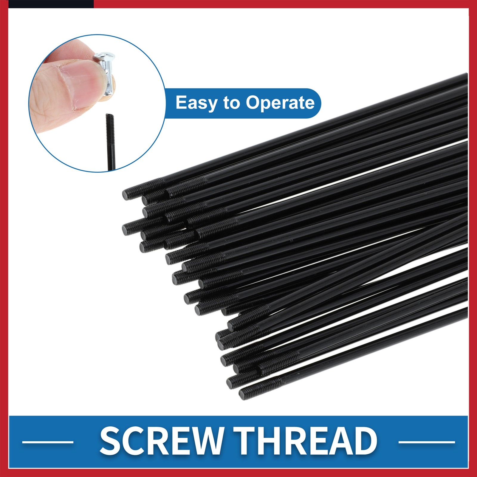1 Set 12G 260mm Length Bicycle Spokes Nipple Carbon Steel  Black Universal