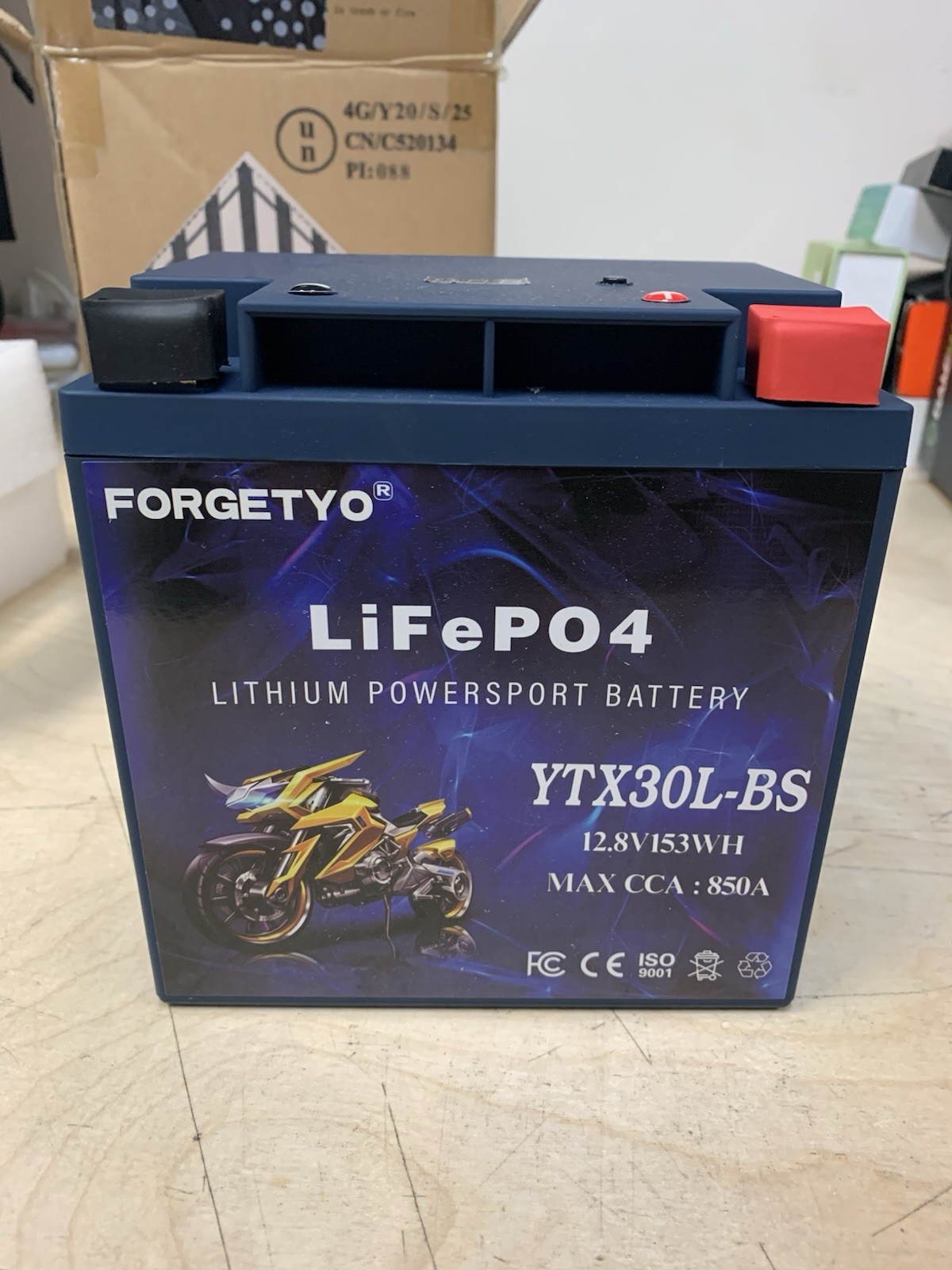 Lithium YTX30L-BS, 850A LiFePO4 Motorcycle Battery, 12V 12AH YTX30L-BS-12AH
