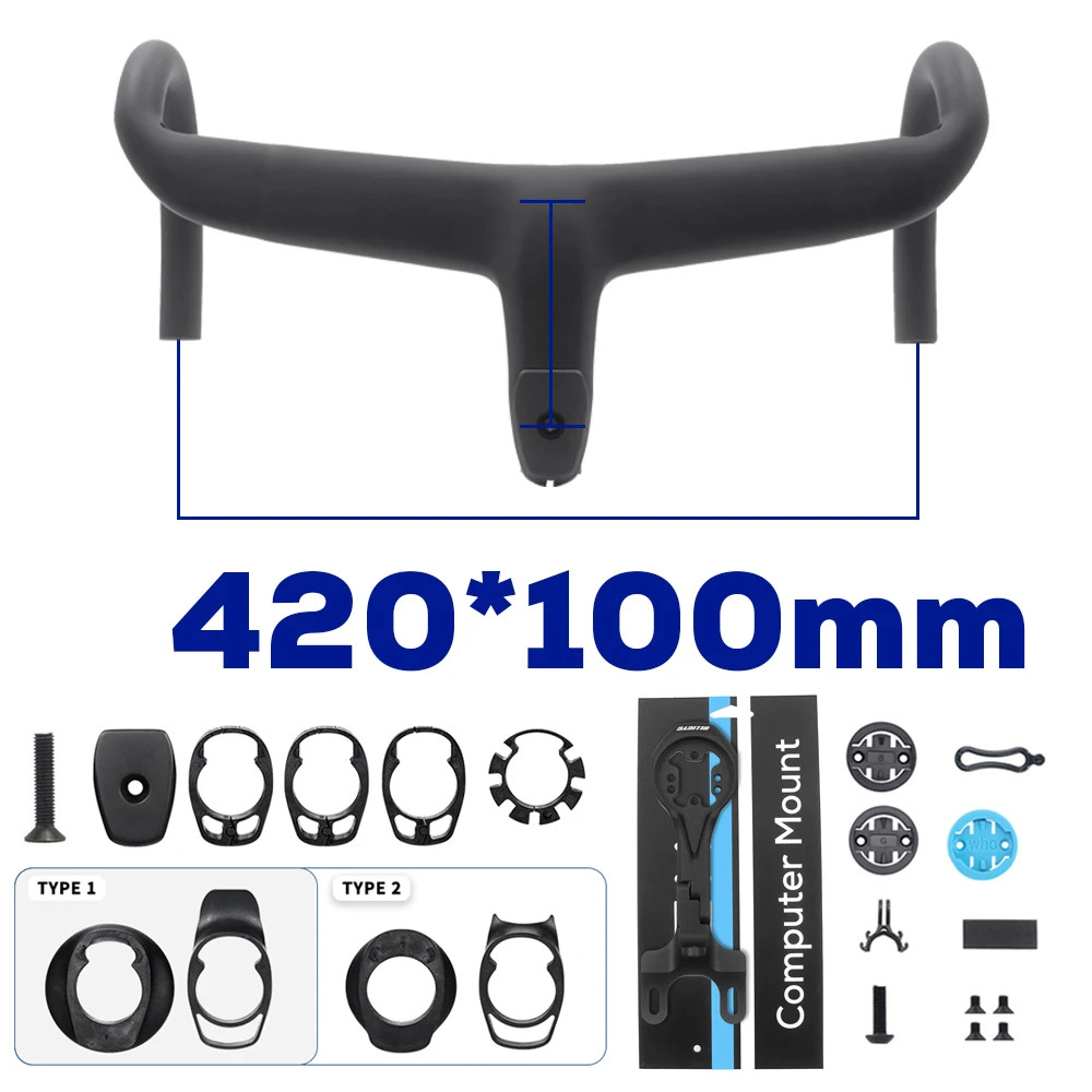 Super Light Carbon Road Bike Integrated Handlebar with Mount 360mm Bike Parts