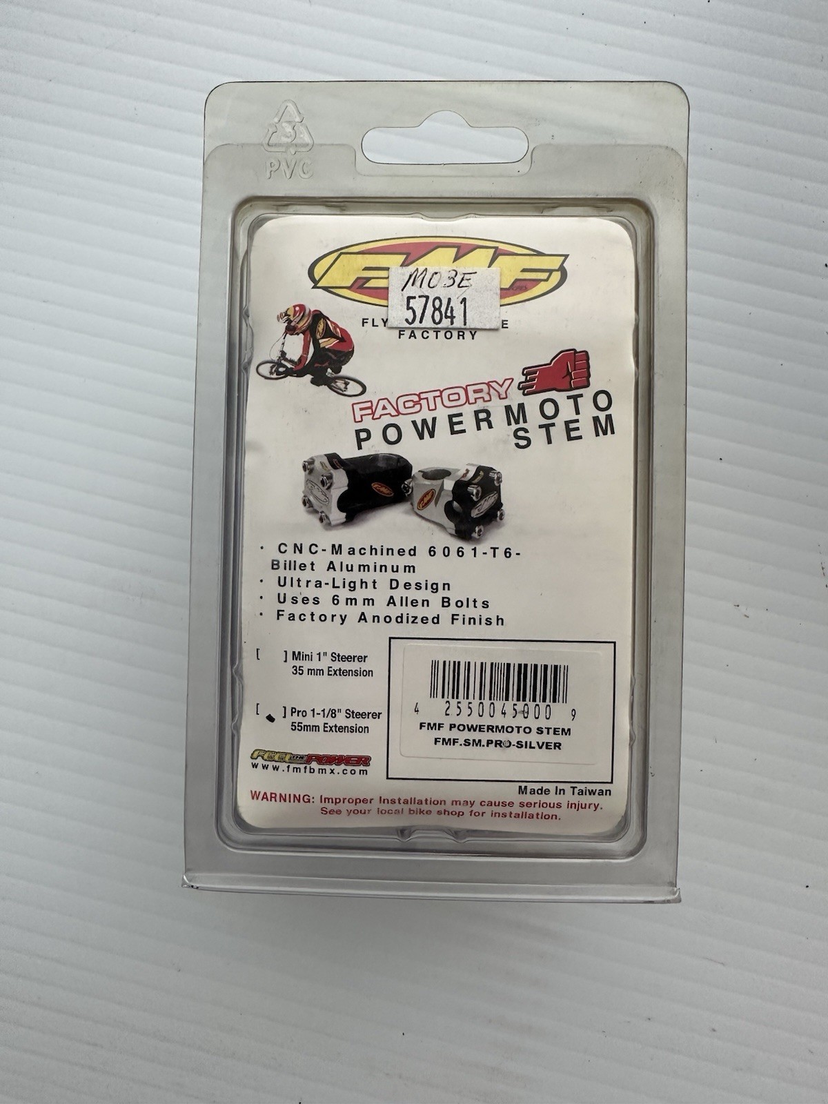 NOS FMF Factory Power Moto BMX Stem 55mm 1-1/8” Pro Silver Old School