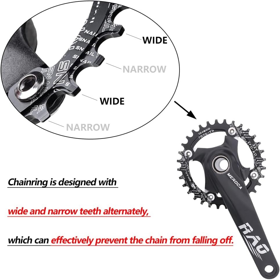 MTB Crankset 32T-52T 170mm Hollow Aluminum Alloy Bike Crank Bottom Bracket