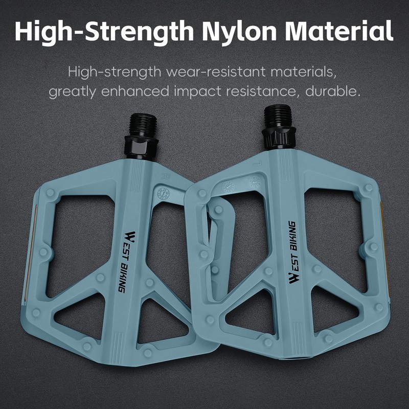 WEST BIKING Nylon Bicycle Pedals DU Sealed Bearing 9/16″ Bike Flat Pedals A Pair