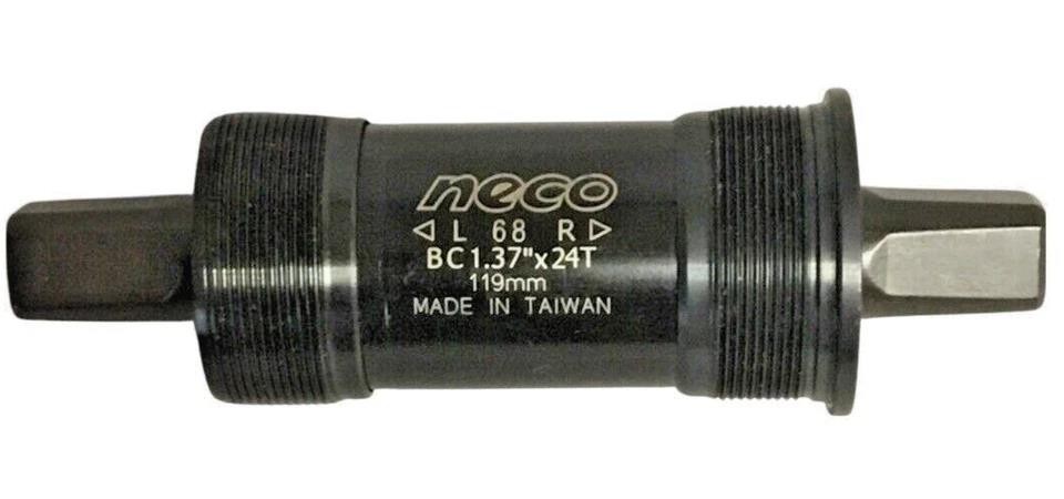 NECO Square Taper Sealed Cartridge Bottom Bracket Black 68×119mm BSA