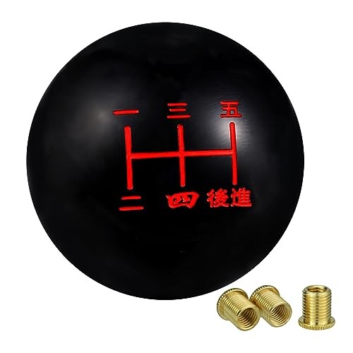 5 Speed Shift Knob—Shifter Lever Head—Black and Red—B Lower Right Backward