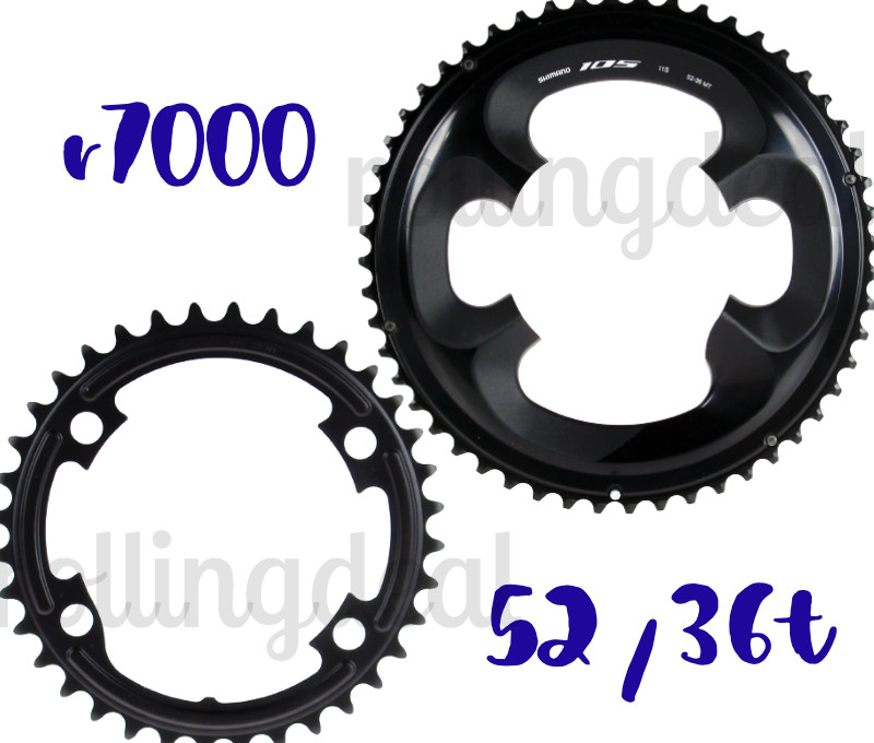 Shimano 105 FC-R7000 Outer & Inner Chainrings NEW (52T & 36T MT)