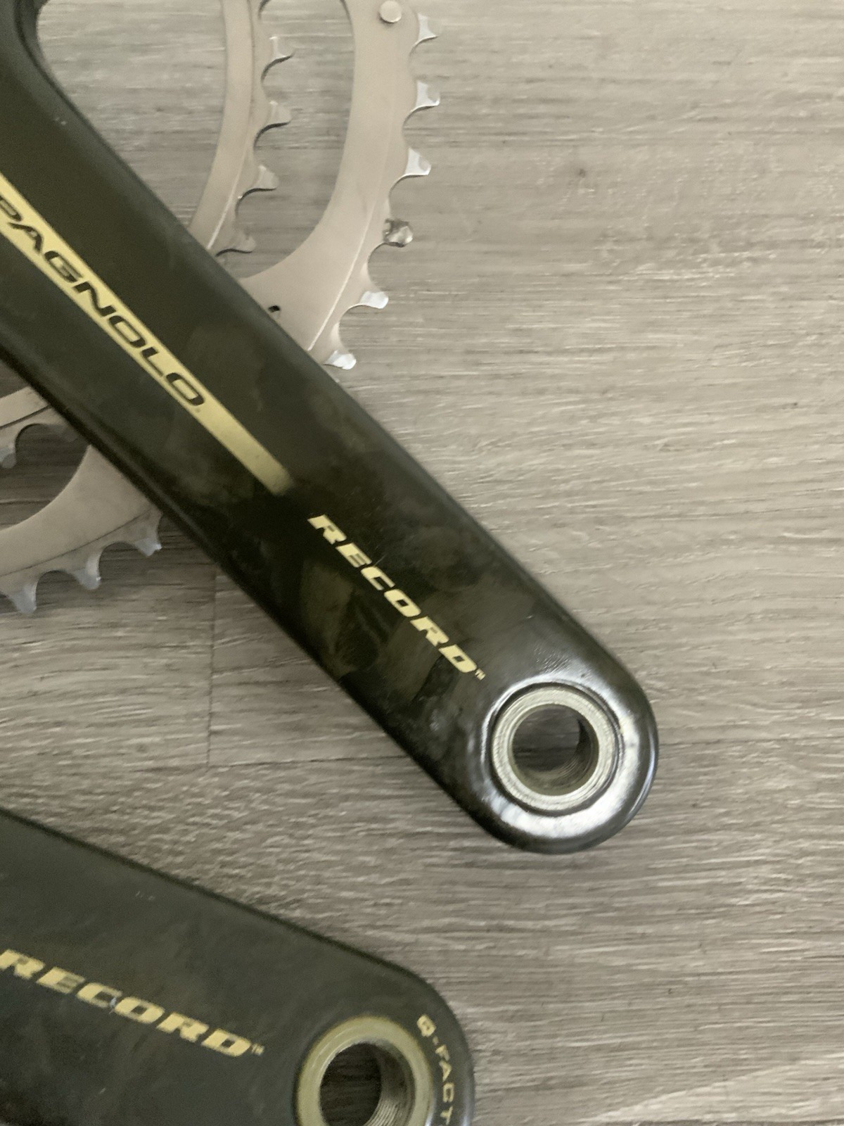 CAMPAGNOLO RECORD CRANKSET DOUBLE 53-39 TOOTH 177.5 MM ARMS 10 OR 9 SPEED W/ BB