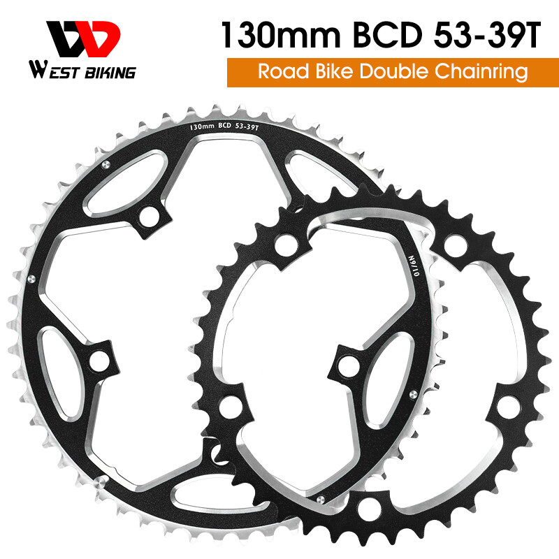 WEST BIKING Road Bike Double Chainring 130BCD 39/53T Tooth Plate 8/9/10/11 Speed