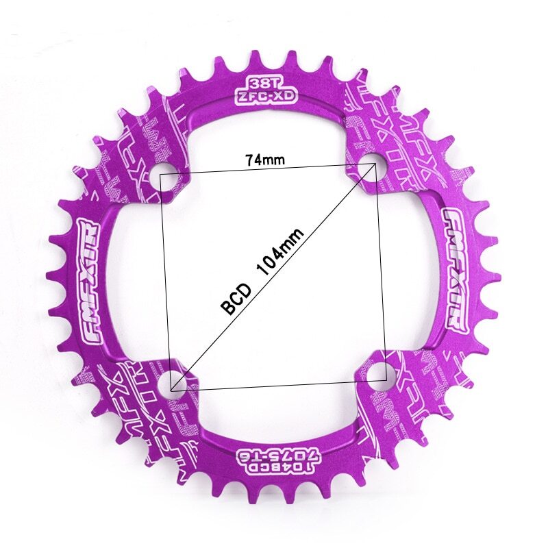 104BCD MTB Round Narrow Wide Chainring Bike Chainwheel 30/32/34/36/38/40/42T